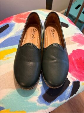 Charix green slip on shoes